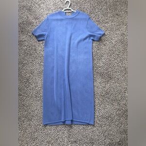 Blue Short Sleeve Knit Dress